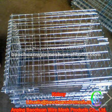 Mesh cage folding stackable wire container with lid